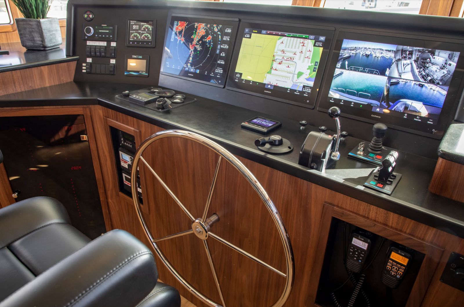 interior helm station steering wheel